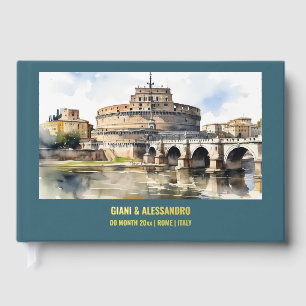 Real foil Castel Sant'Angelo Rome wedding Italy Guest Book