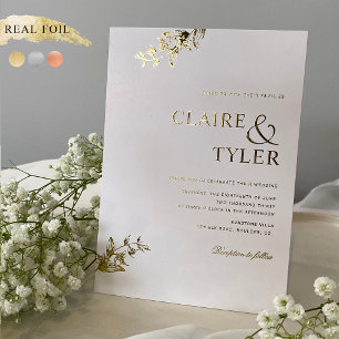Real Foil Elegant and Simple Typography Wedding