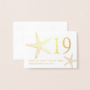 REAL FOIL Elegant Beach Starfish Table Number