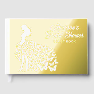 Real Foil Elegant Bride Bridal Shower Gold Guest Book