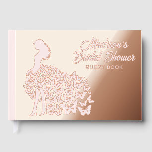 Real Foil Elegant Bride Bridal Shower Pink Guest Book