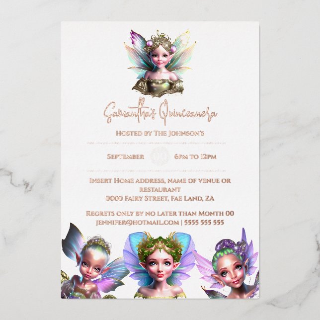 Real foil fairy enchanted rose gold fairytale (Front)