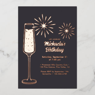 Real Foil Fireworks & Champagne Birthday