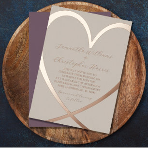 Real Foil Heart Champagne & Dusty Rose Wedding 