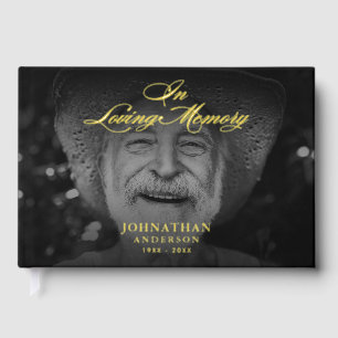 *REAL FOIL* In Loving Memory Elegant 2-Photo Guest Book