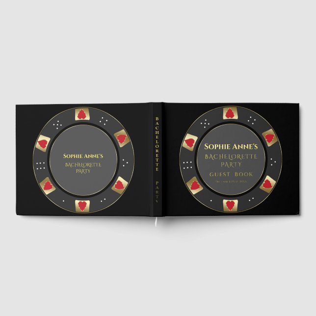 Real Foil Las Vegas Poker Chip Bachelorette Party  Guest Book (Full)
