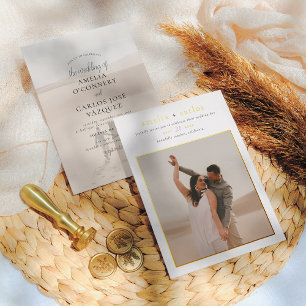 Real Foil   Modern Boho Simple 2 Photo Wedding
