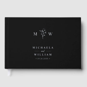 *REAL FOIL* Modern Minimalist Botanical Wedding Guest Book