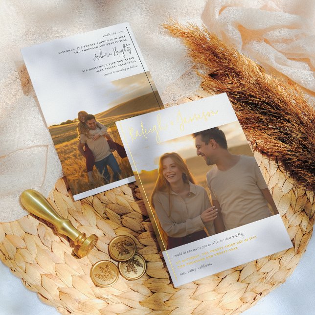 Real Foil Modern Script Typography 2 Photo Wedding (Creator Uploaded)