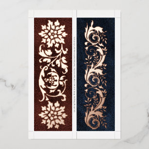 Real Foil Ornate Book Spine 2 Bookmarks Per Card