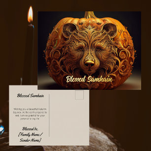 Real Foil Samhain Postcard   Pagan Autumn Equinox