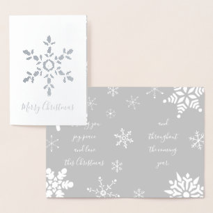Real Foil Silver Snowflake Card