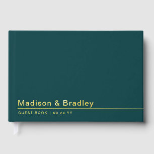 Real Foil Simple Modern Gold Script Wedding Guest Book
