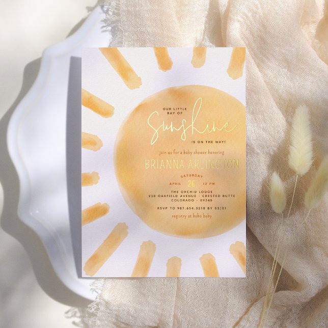 Real Foil Sunshine Boho Gender Neutral Baby Shower (Creator Uploaded)
