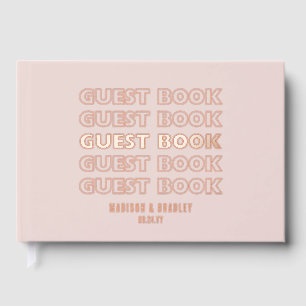 Real Foil Trendy Modern Typography Wedding Guest Book