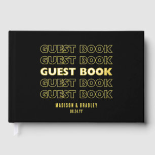 Real Foil Trendy Modern Typography Wedding Guest Book
