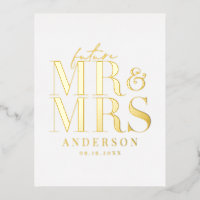 real foil typography save the date postcard