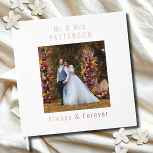 Real Foil Wedding Photo Personalized Names Guest Book