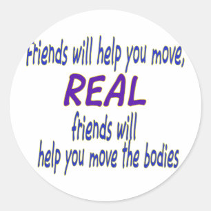 Real friends classic round sticker