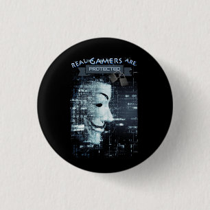 Real Gamers are Protected  1 Inch Round Button