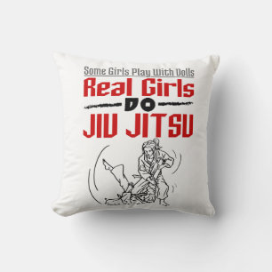 Real Girls Do Jiu Jitsu BJJ Jiujitsu Women Throw Pillow