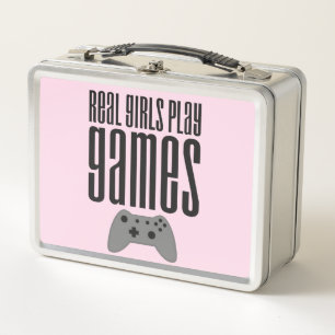 Real Girls Play Games Metal Lunch Box