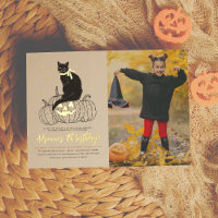 Real Gold Foil Black Cat Halloween Photo Birthday
