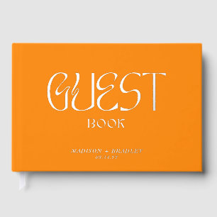Real Gold Foil Calligraphy Personalized Wedding Guest Book