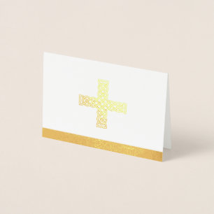 Real Gold Foil Cross Note Cards