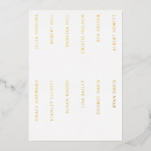 Real Gold Foil Custom Wedding Name Tag Place Cards