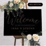 REAL Gold Foil Elegant Engagement Party Welcome Foil Prints<br><div class="desc">REAL Gold Foil Elegant Engagement Party Welcome Foil Prints</div>