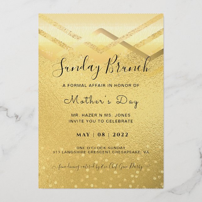 REAL GOLD FOIL Glamourous Invitation (Front)