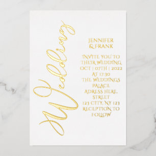 Real Gold Foil Modern White Elegant