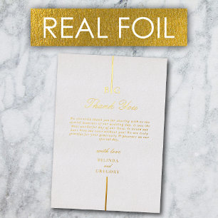 Real Gold Foil Monogram Wedding Thank You