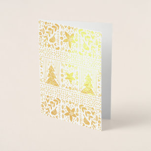 Real Gold Foil Pretty Festive Happy Christmas Card