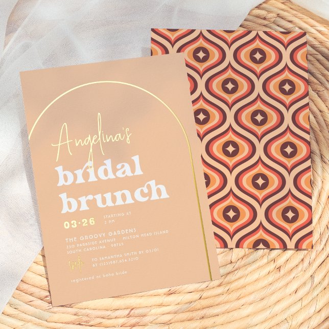 Real Gold Mid Mod Retro Arch Brunch Bridal Shower (Creator Uploaded)