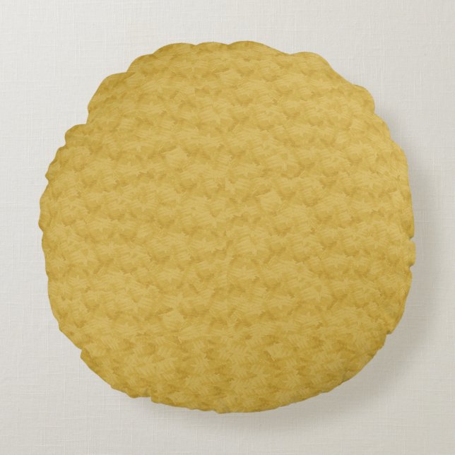 Real Gold Textured Designer Round Pillows (Front)