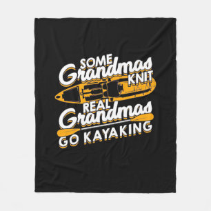 Real Grandmas Go Kayaking Fleece Blanket