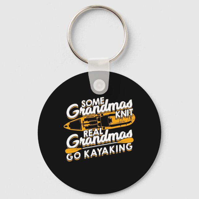 Real Grandmas Go Kayaking Keychain (Front)