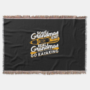 Real Grandmas Go Kayaking Throw Blanket