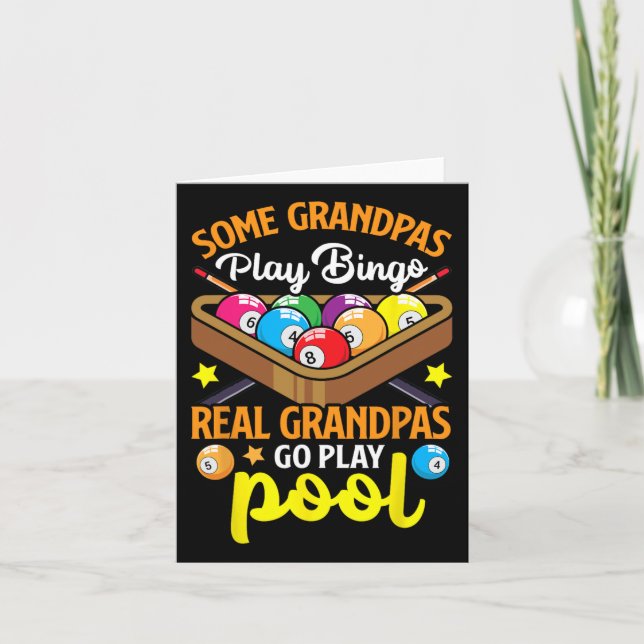 Real Grandpas Funny Pool Player Billiards Billiard Card (Front)
