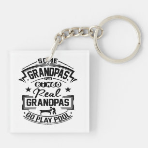 Real Grandpas Go Play Pool Keychain