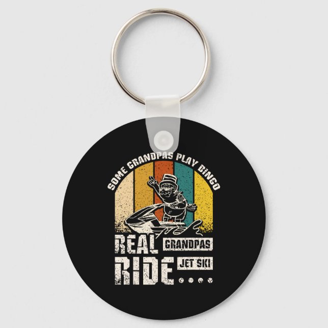 Real Grandpas Ride Jet Ski  Keychain (Front)