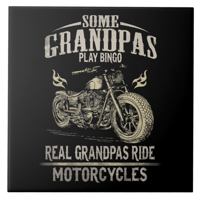 Real Grandpas Ride Motorcycle Gift For Grandpas.pn Tile (Front)