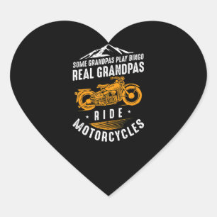Real Grandpas Ride Motorcycles Gift For Bikers Heart Sticker