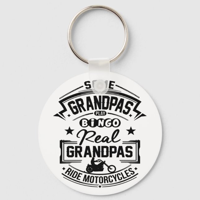 Real Grandpas Ride Motorcycles Keychain (Front)
