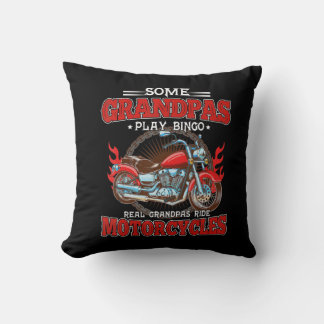 Real Grandpas Ride Motorcycles Motorbike Lover Throw Pillow