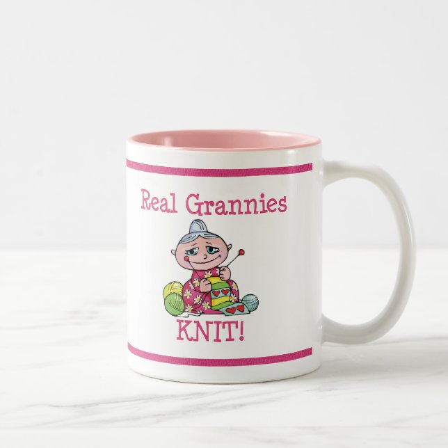 Real Grannies KNIT! Two-Tone Coffee Mug (Right)