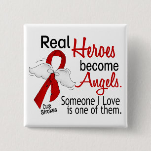 Real Heroes Become Angels Stroke 2 Inch Square Button