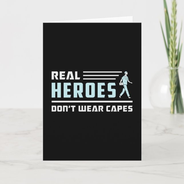 Real Heroes Paramedic Ambulance EMS EMT Funny Card (Front)